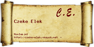 Czeke Elek névjegykártya